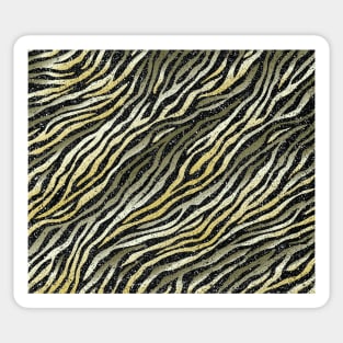 Savage Glitter Style Black, Beige, Green Tiger Pattern Animal Print Wild Safari Sticker